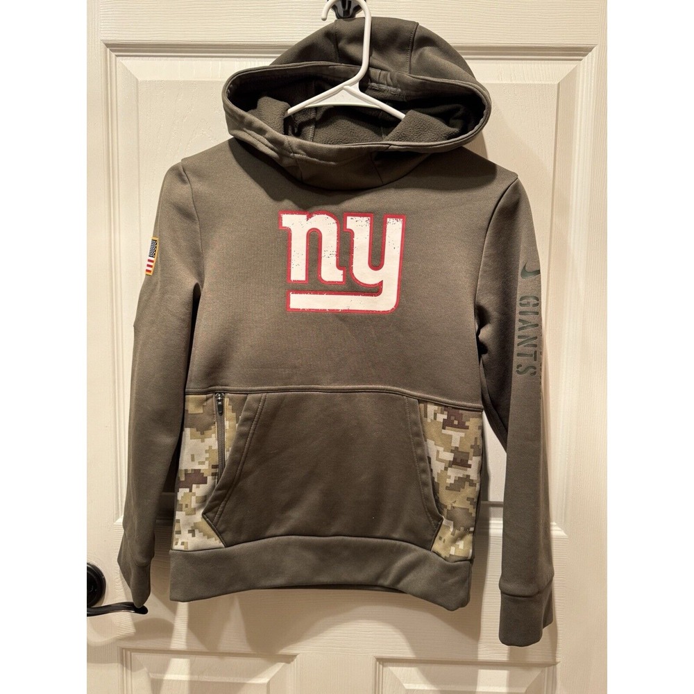Youth S New York Giants Salute To Service NFL Nike Therma-Fit Hoodie Sweatshirt
